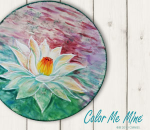 Red Deer Lotus Flower Plate
