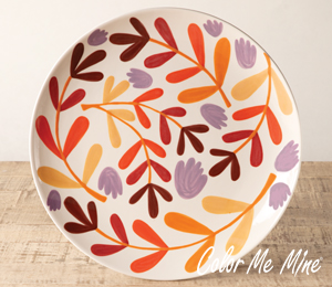 Red Deer Fall Floral Charger