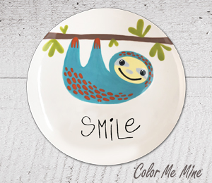 Red Deer Sloth Smile Plate