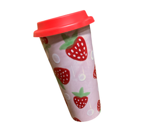 Red Deer Strawberry Travel Mug