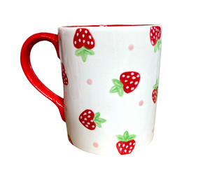 Red Deer Strawberry Dot Mug