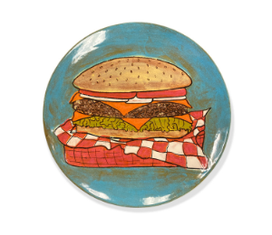 Red Deer Hamburger Plate