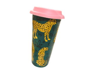 Red Deer Cheetah Travel Mug