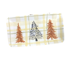 Red Deer Pines And Plaid Platter