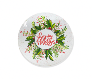 Red Deer Holiday Wreath Plate