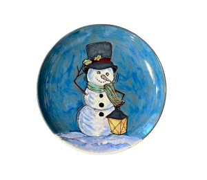 Red Deer Rustic Glazed Snowman