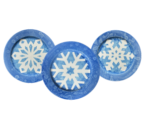 Red Deer Paper Snowflake Plate